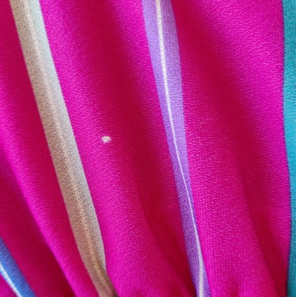 XS/S 70s 80s Striped Peplum Dress - Picture 7 of 8